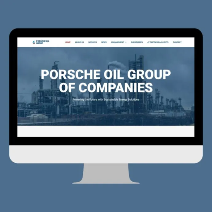 Porsche Oil Group's Website View