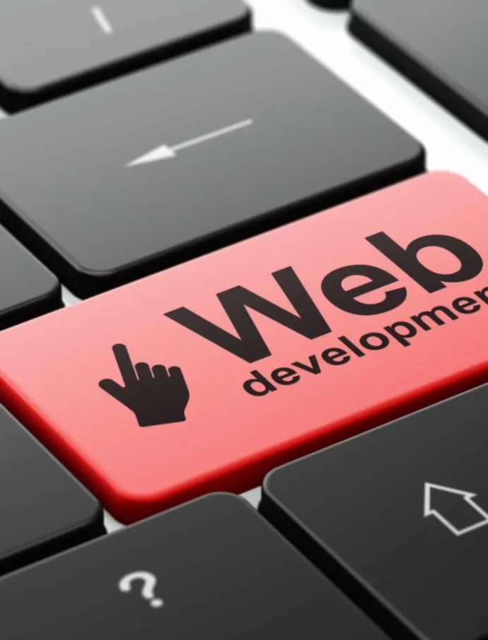 Keyboard with red web development button